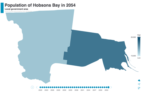 Choropleth filtered to Altona North and Newport only