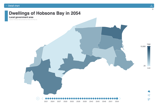 Detail chart — choropleth map view showing value intensity by area